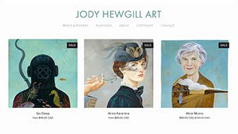 Jody Hewgill Art Website home page