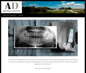 Arthur Dental Website home page