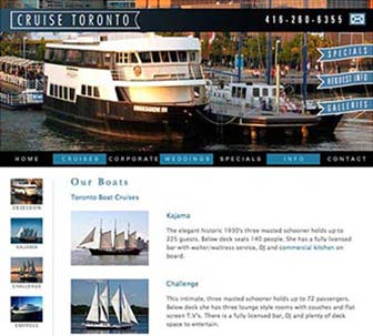 Cruise Toronto Website Our Boats page