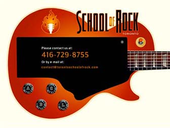 Toronto School of Rock website contact page